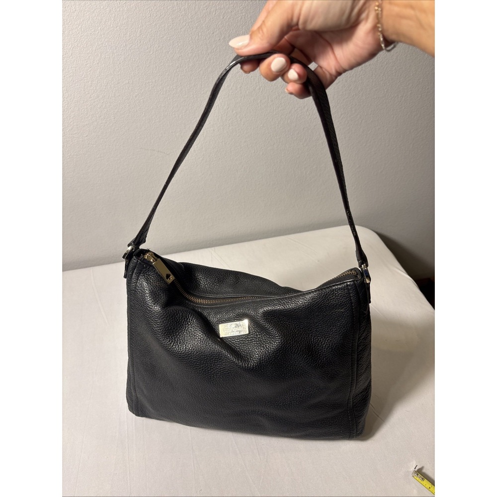 KATE SPADE Highland Park Bria Shoulder Bag Black Pebbled Leather Purse